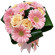 букет из кремовых роз и розовых гербер. Мальдивы