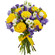 букет желтых роз и синих ирисов. Мальдивы
